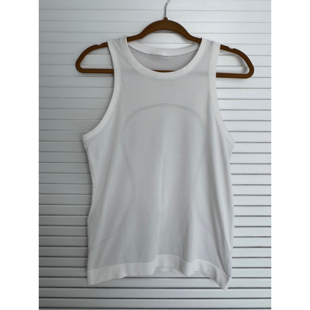 Lululemon Swiftly Tech Racerback Tank Top 2.0 White Mesh Athletic Running Women‎